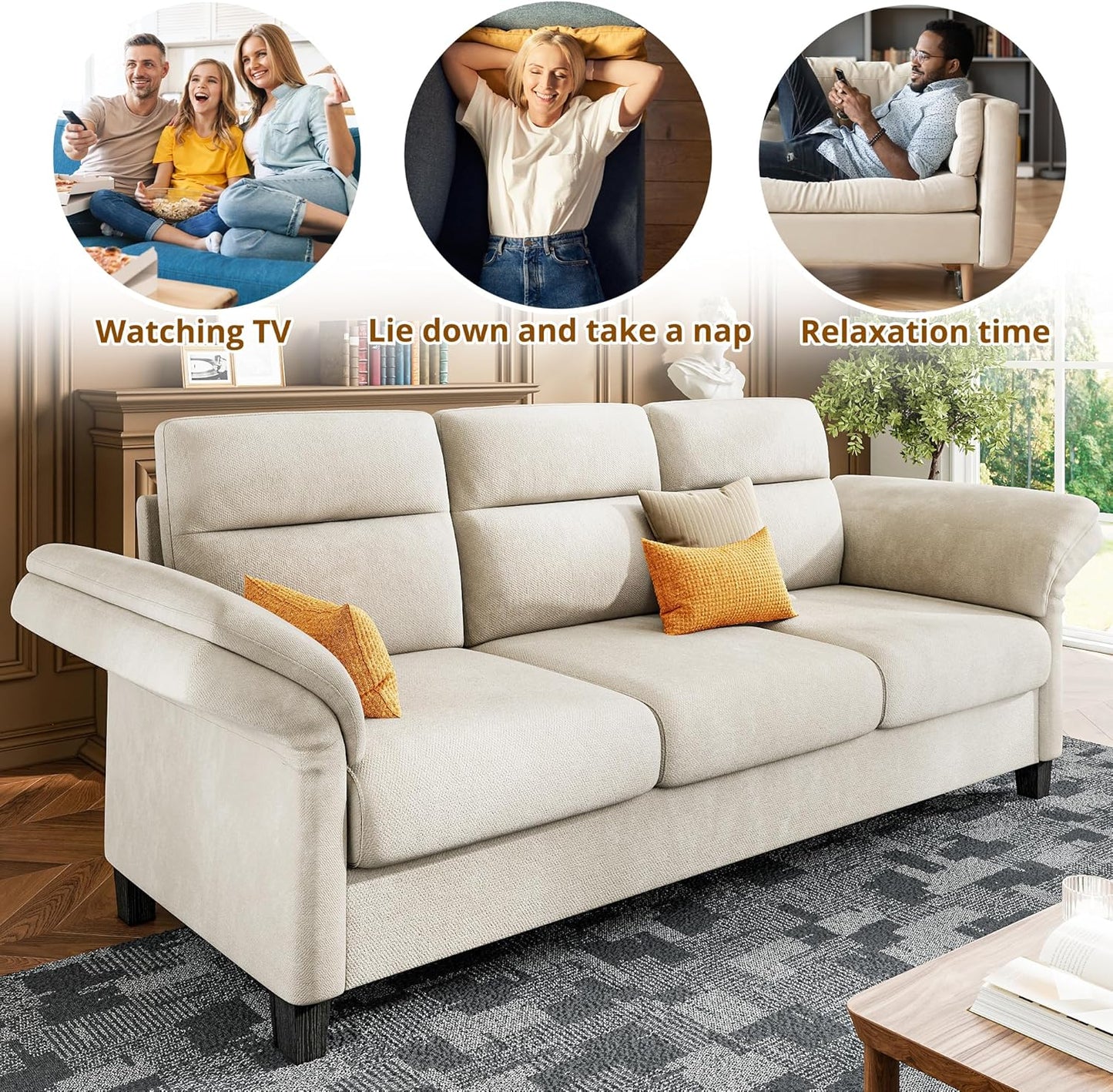 LIKIMIO 92 Inch Sofa