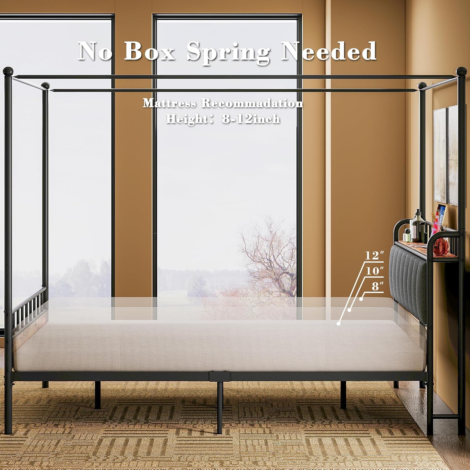 LIKIMIO Canopy Bed Frame