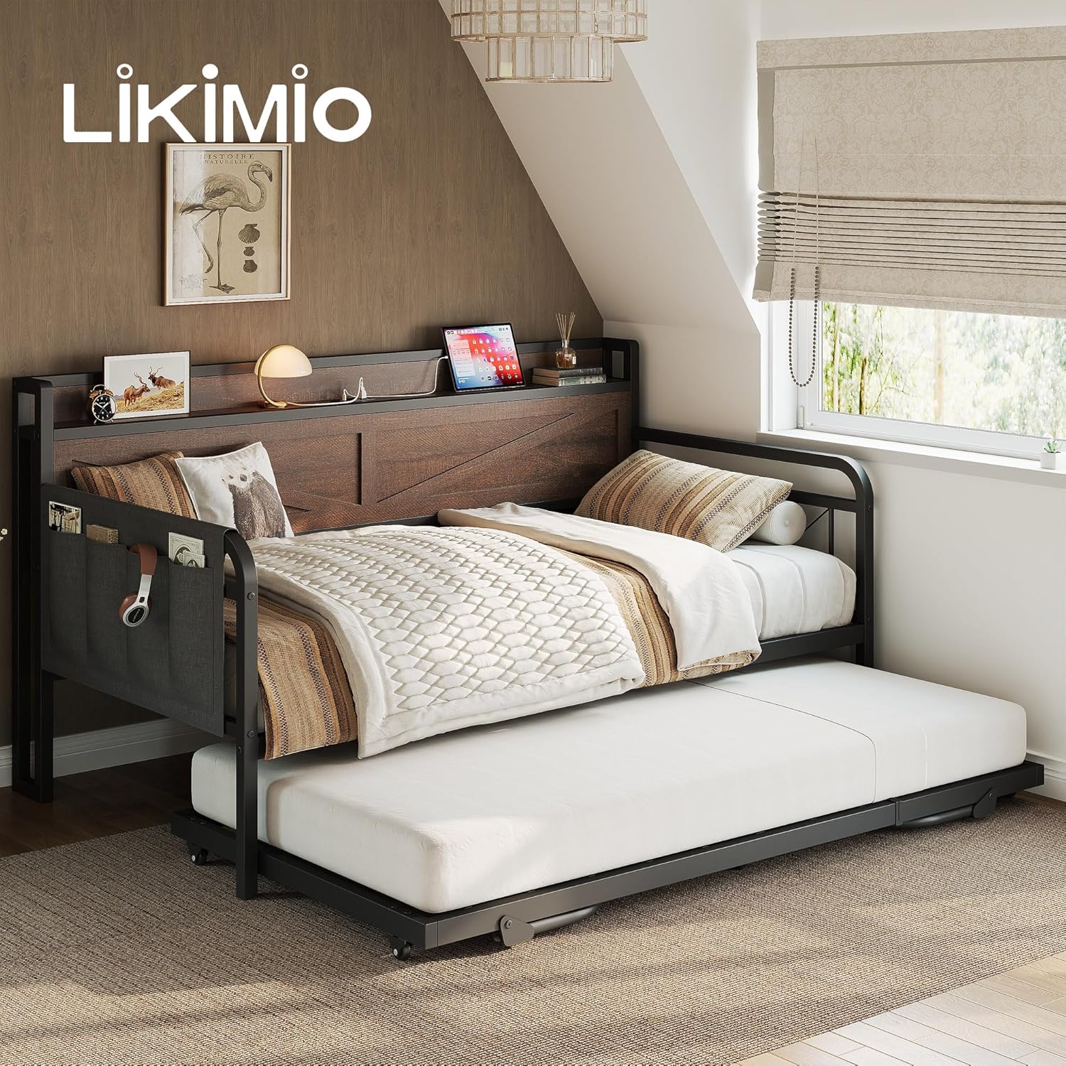 LIKIMIO Trundle Sofa Bed Frame