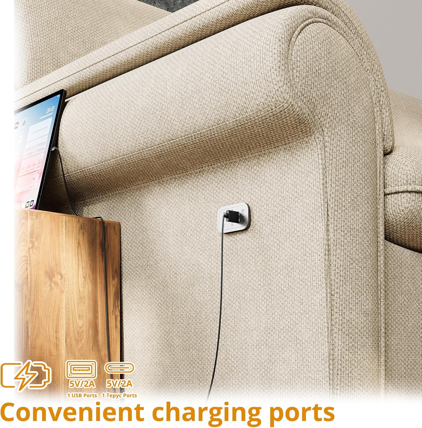 LIKIMIO 89" USB Extra Deep Sofa