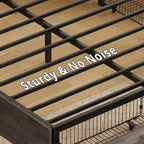 LIKIMIO Metal Bed Frame with Storage