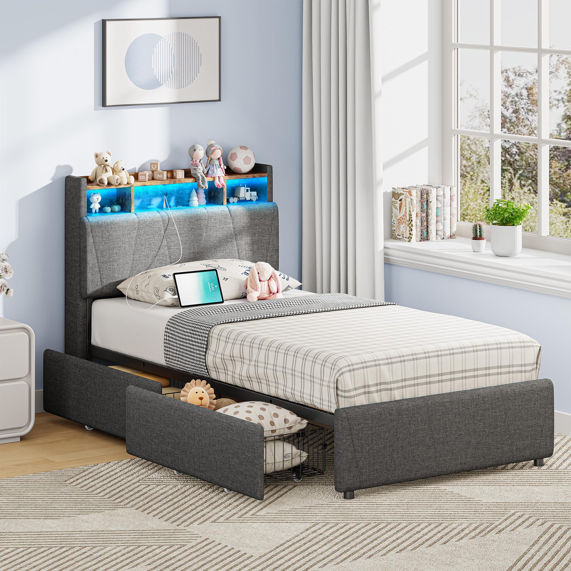 Storage Bed Frames with Drawers | Queen, Full & Twin – Likimio