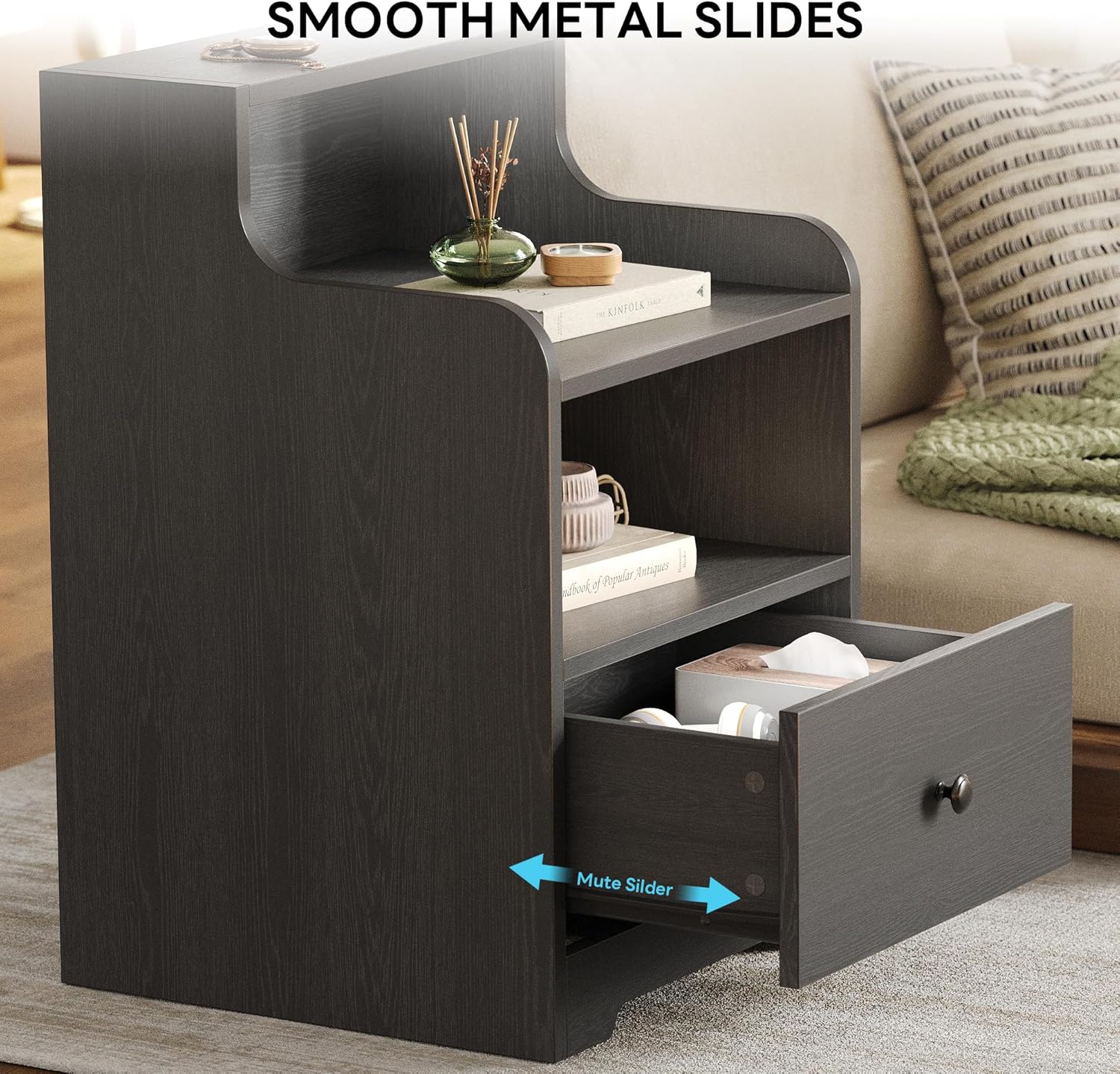 LIKIMIO Versatile Wood Grain Nightstand