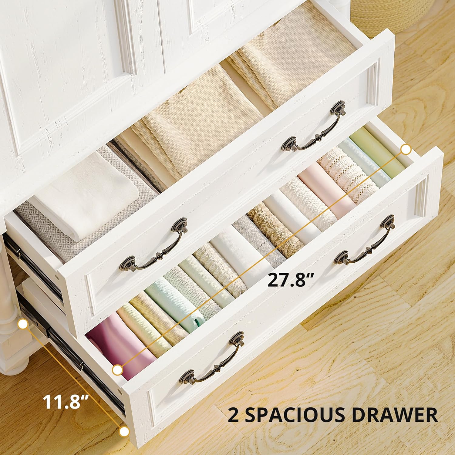 LIKIMIO Farmhouse Style Roman Column Wooden Wardrobe (70")