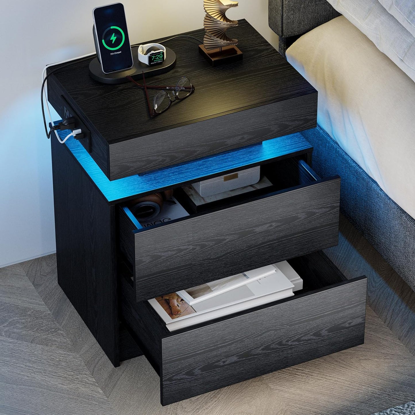 LED Night Stand with Charging Station