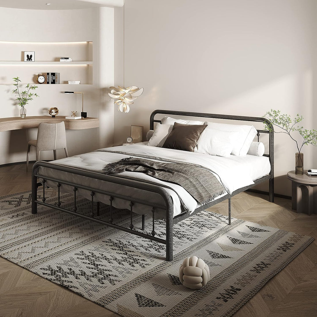 Easy Assemble King Metal Bed Frame Likimio