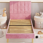 LIKIMIO Velvet Upholstered Bed Frame