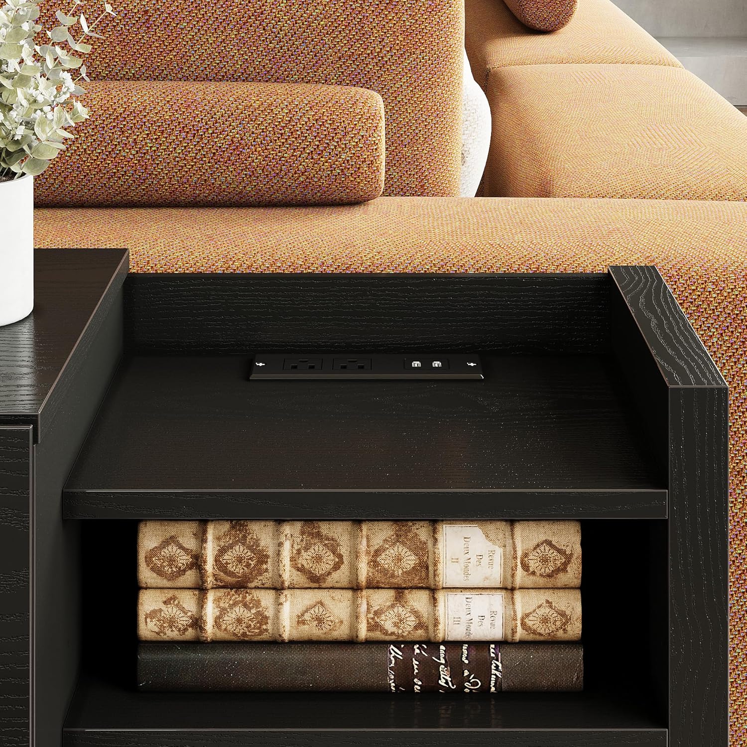 LIKIMIO Wooden Charging Station Nightstand