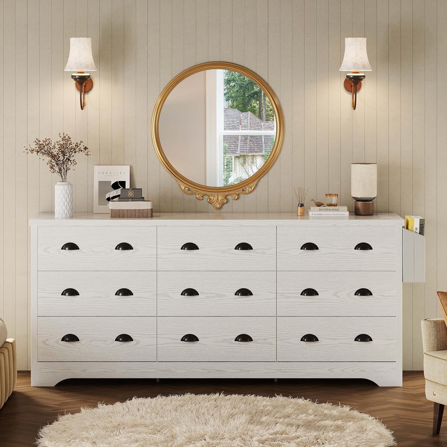 LIKIMIO Wooden 9-Drawer Dresser (63")