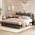 LIKIMIO Storage Retro Bed Frame