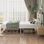 LIKIMIO Modern Rattan Bed Frame