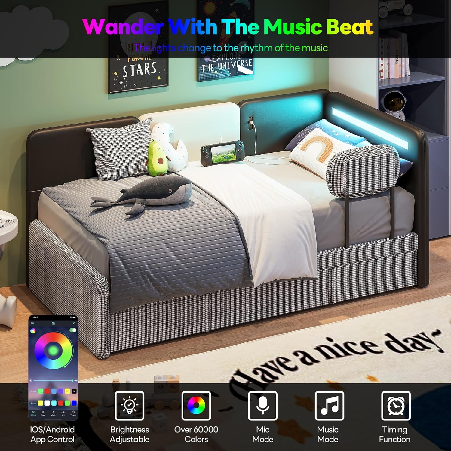 LIKIMIO Leather Corner Bed