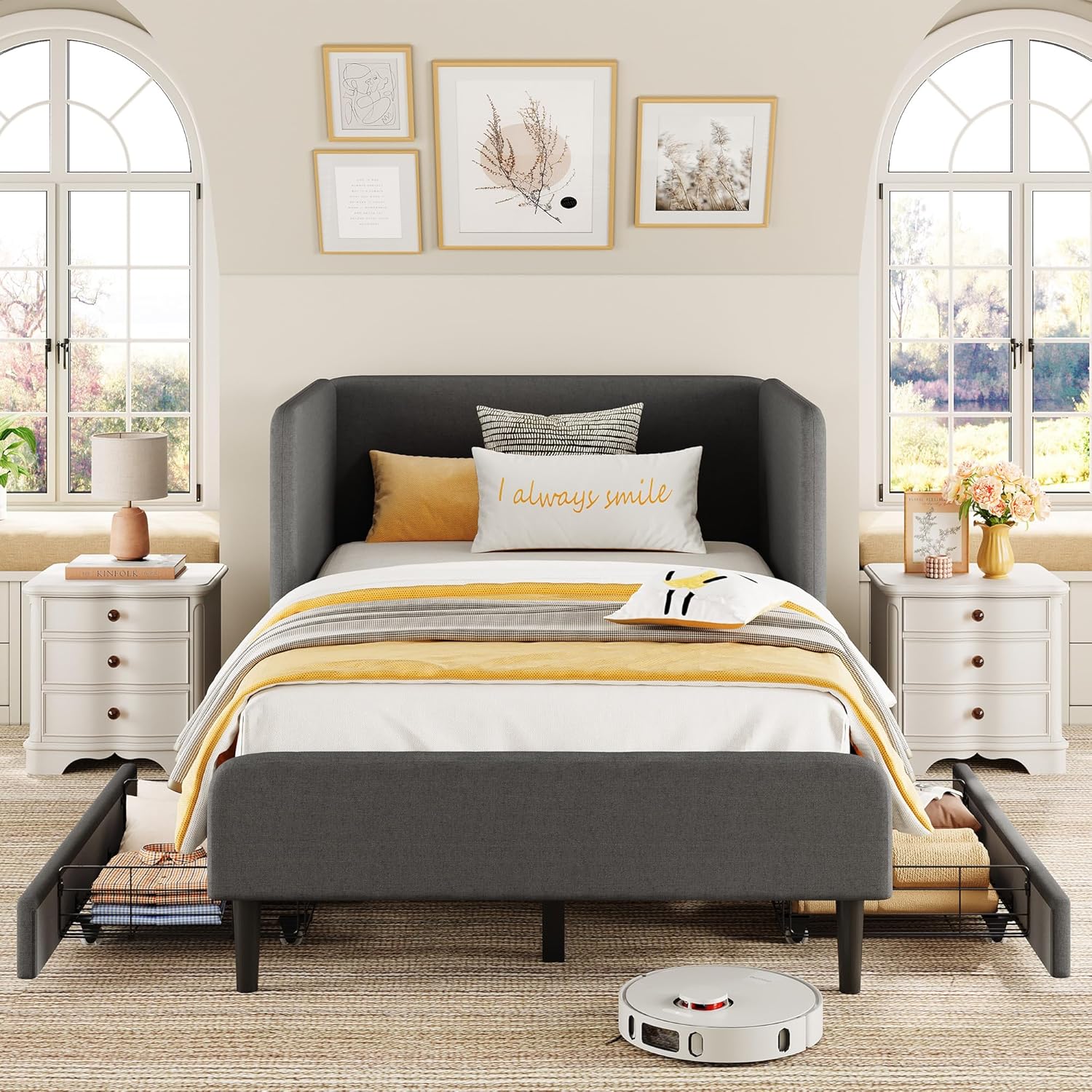 LIKIMIO Adjustable Bed Rails Corner Bed 