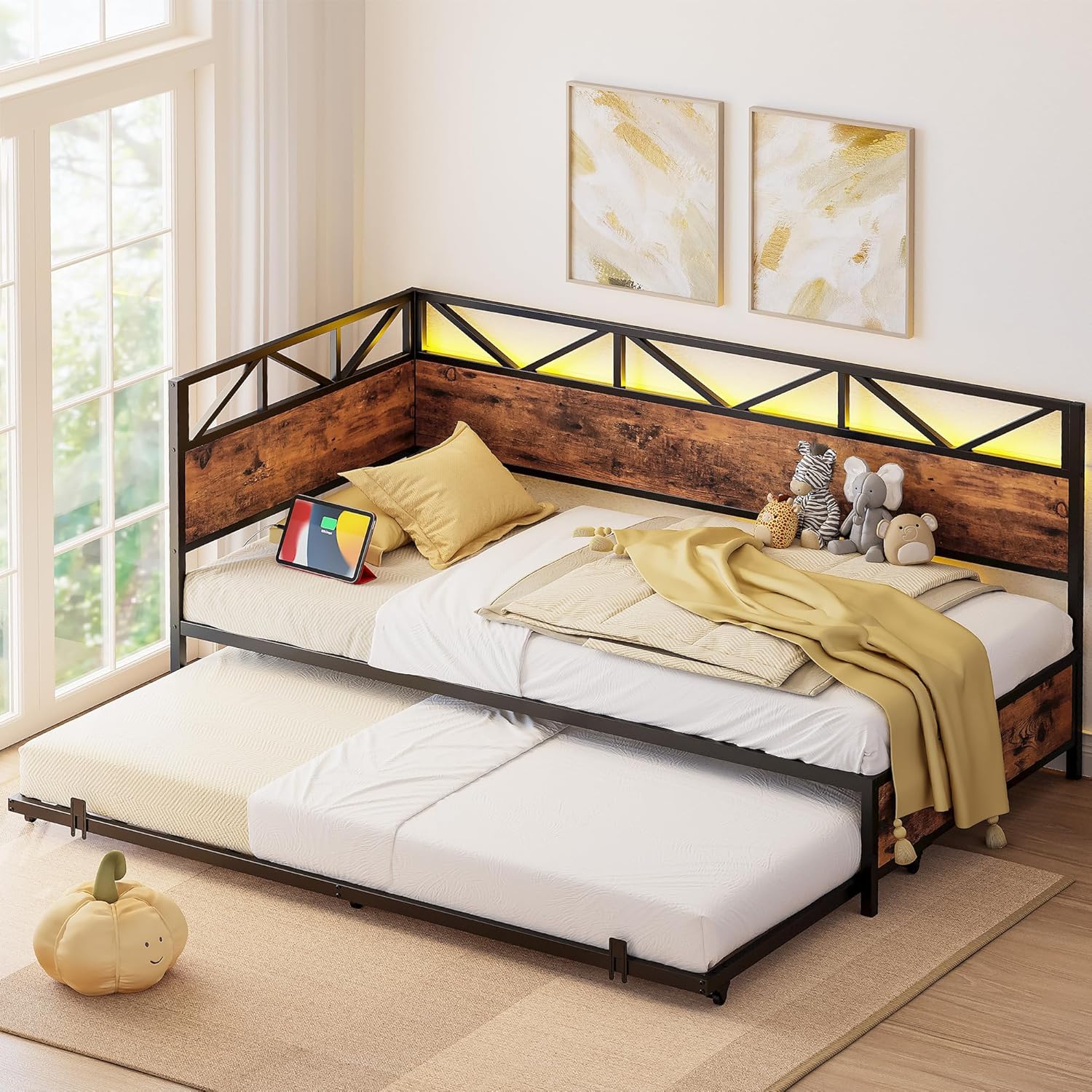 LIKIMIO 2-IN-1 Pull-Down Scroll Wheel Corner Bed
