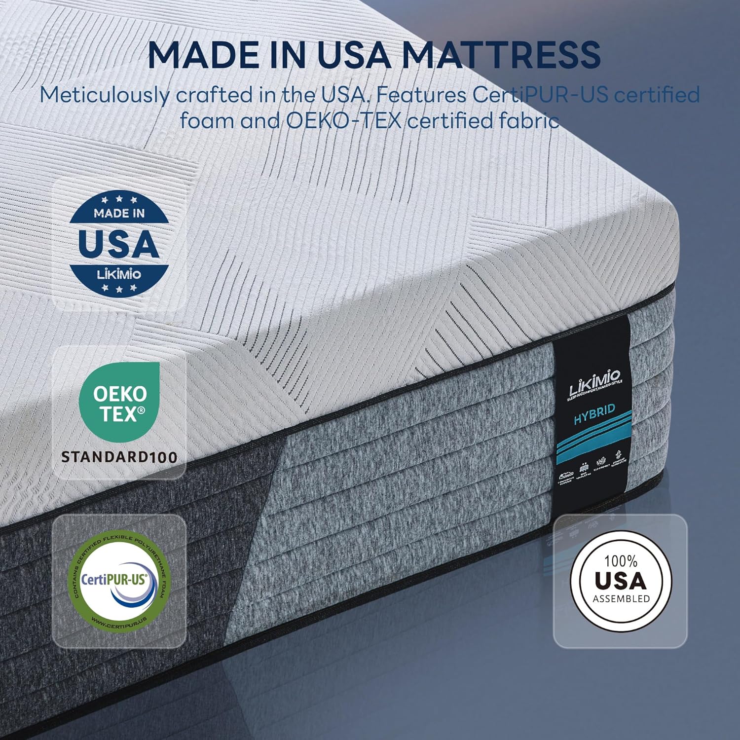 LIKIMIO Twin Gel Memory Foam Mattress with Tencel Fabric, CertiPUR-US Certified