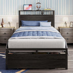 LIKIMIO Drawers and Storage Sockets Bed Frame