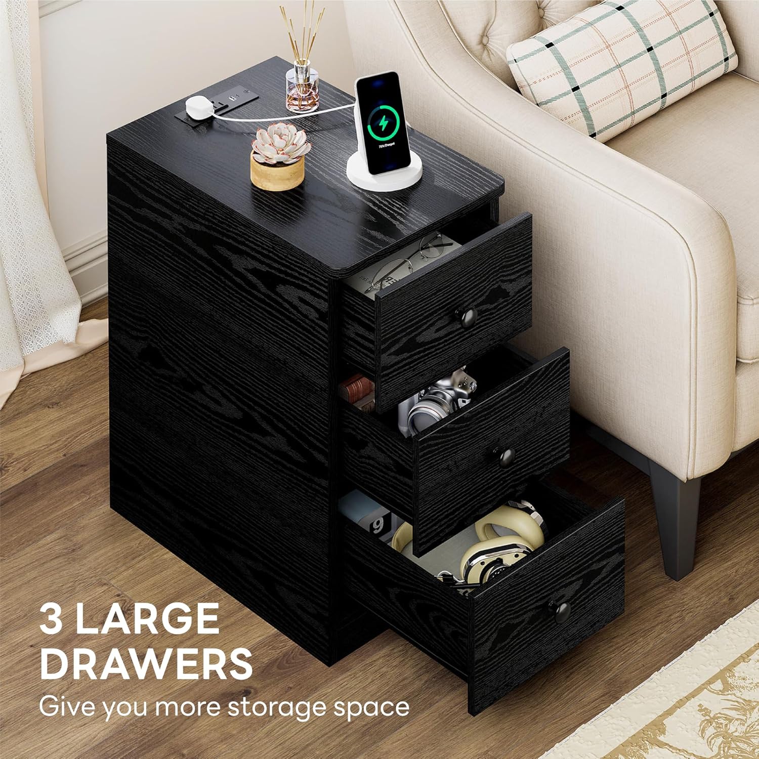 LIKIMIO Charging Station Nightstand