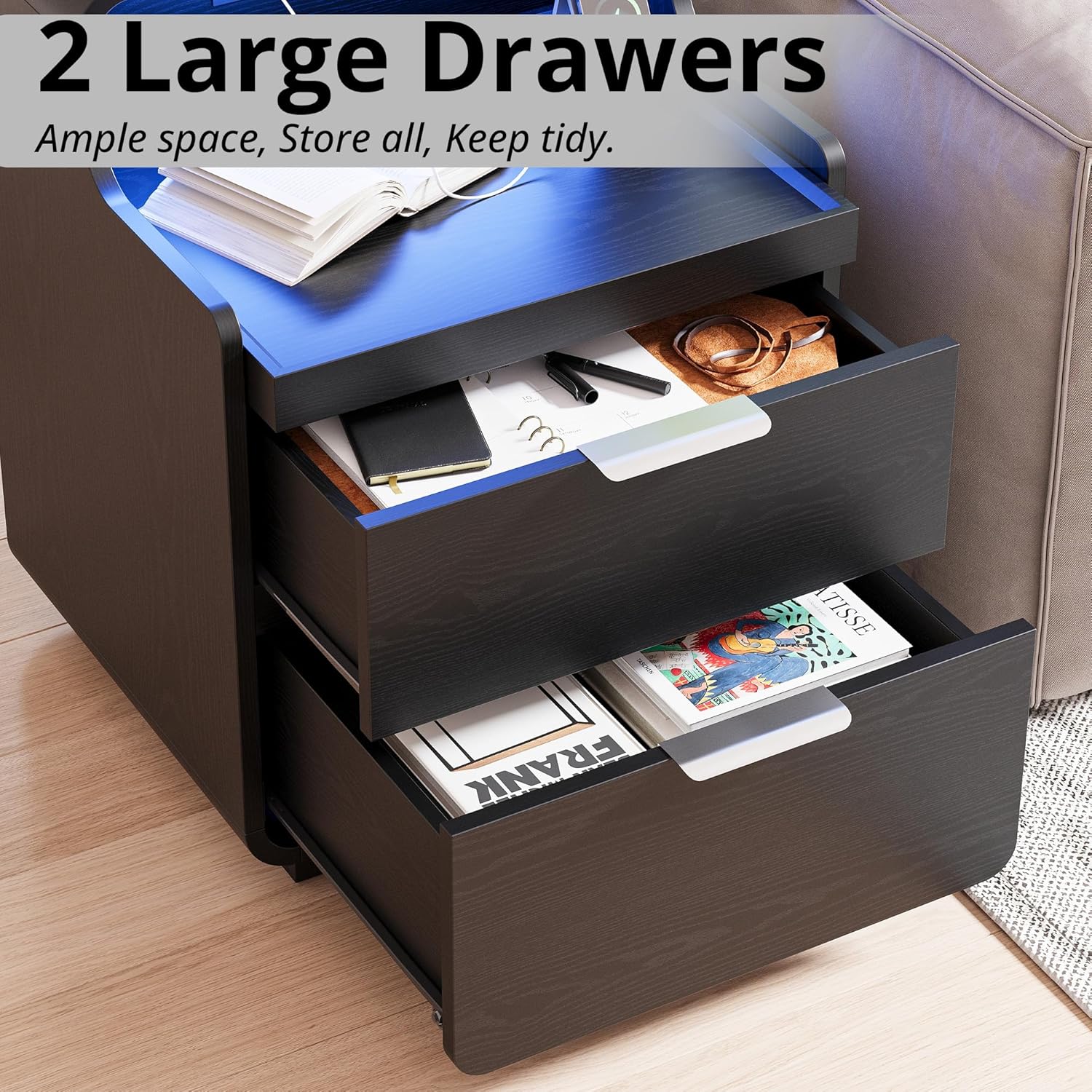 LIKIMIO Pull-Out Shelf Nightstand