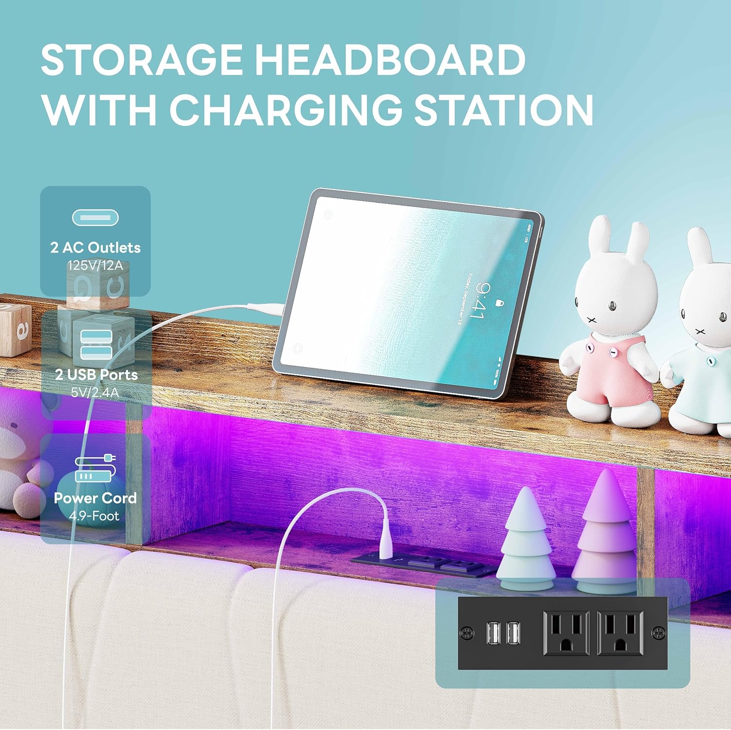 LIKIMIO Single Bed Frame with Storage