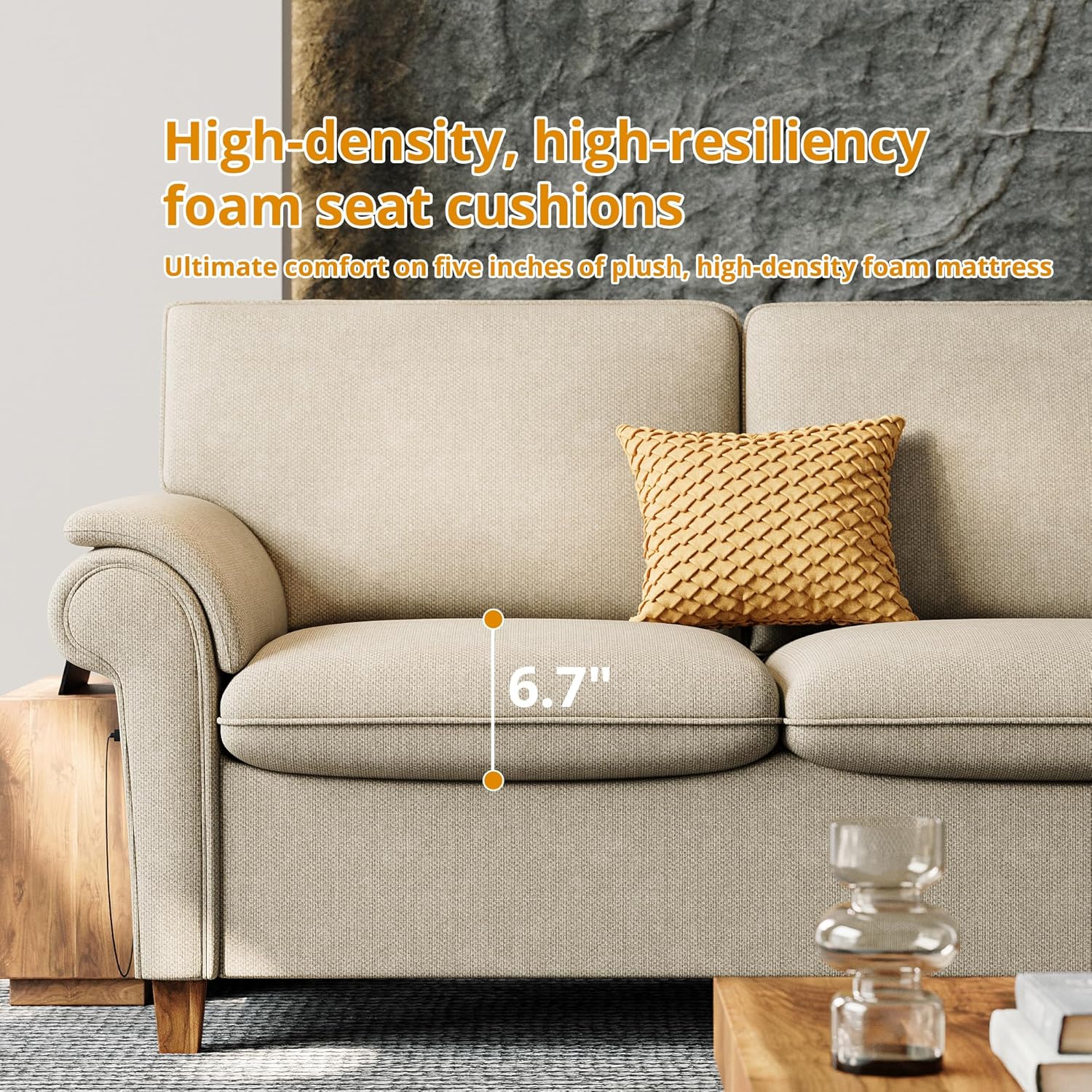 LIKIMIO 89" USB Extra Deep Sofa