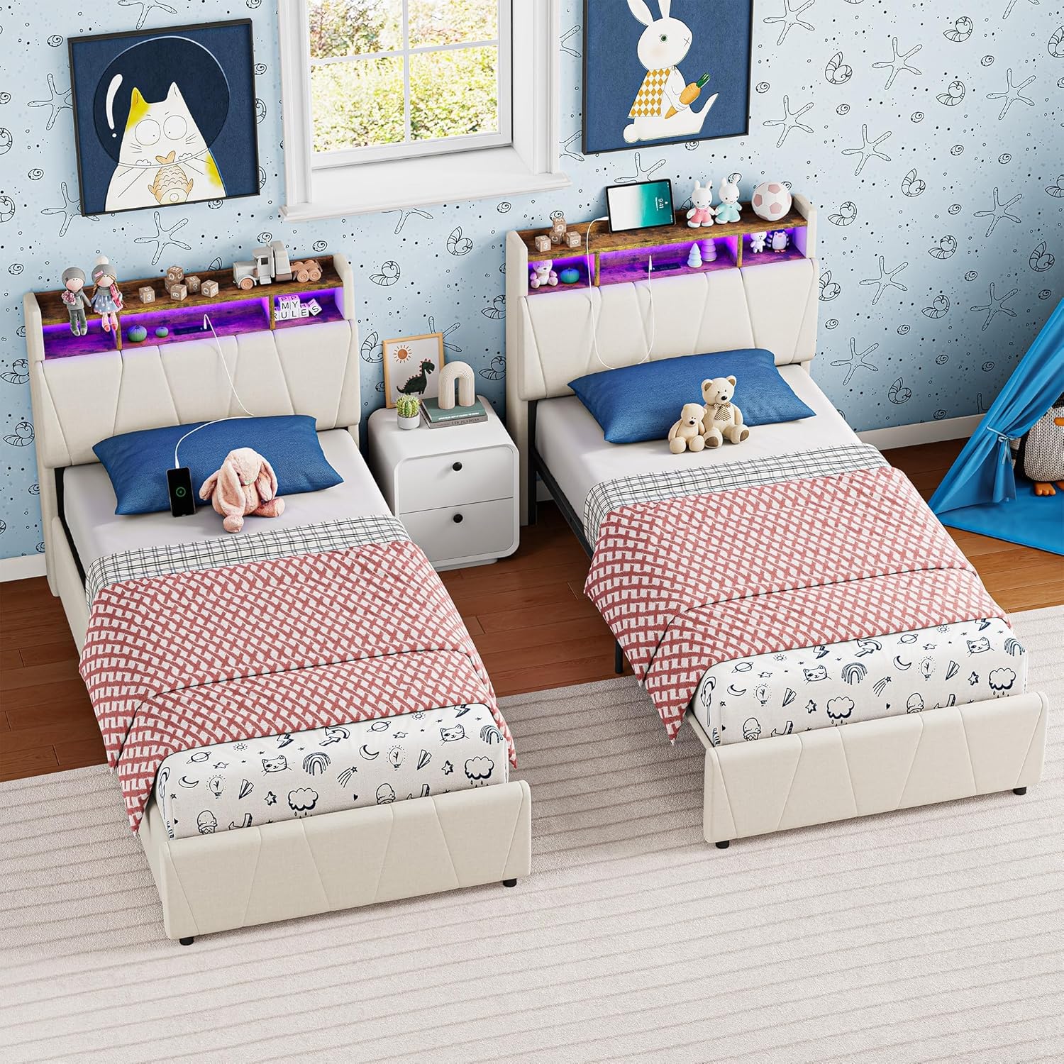 LIKIMIO Single Bed Frame with Storage