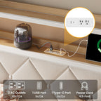LIKIMIO Twin Daybed with Trundle,  LED Lights & Charging Station, White