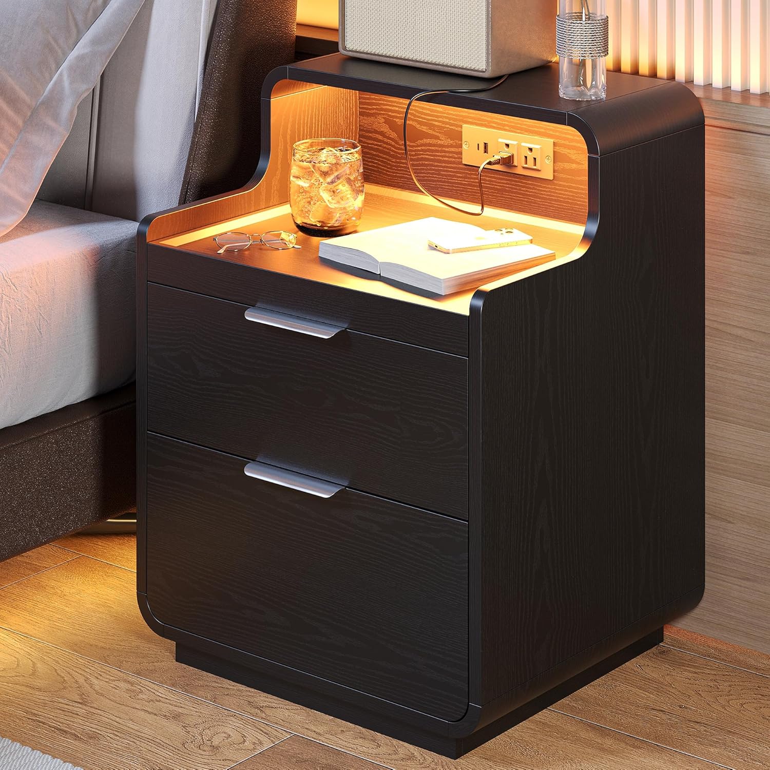 LIKIMIO Pull-Out Shelf Nightstand