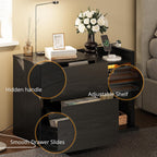 LIKIMIO Wooden Charging Station Nightstand