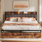 LIKIMIO Charging Storage Bed Frame