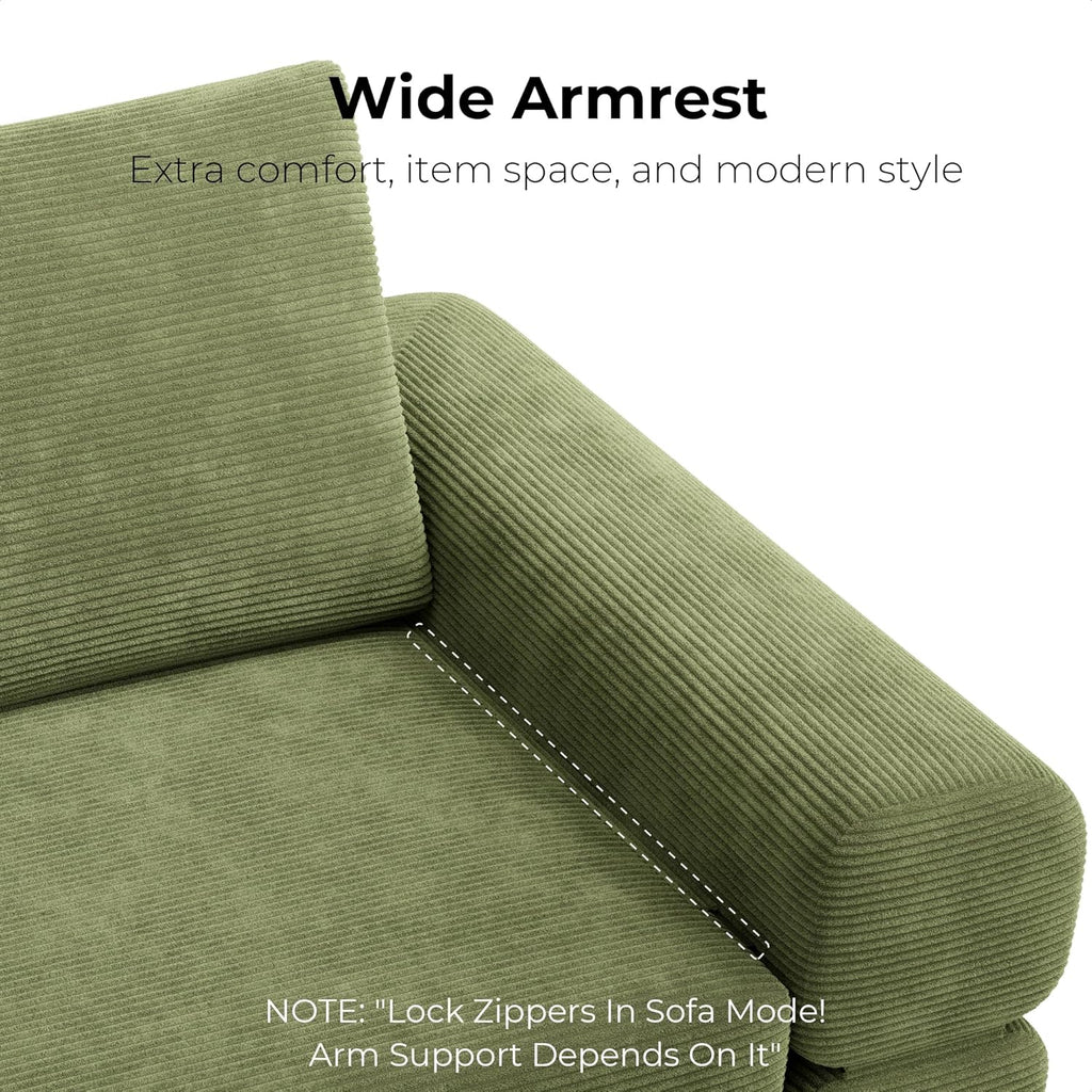 LIKIMIO 3-in-1 Convertible Sofa Bed & Foldable Mattress