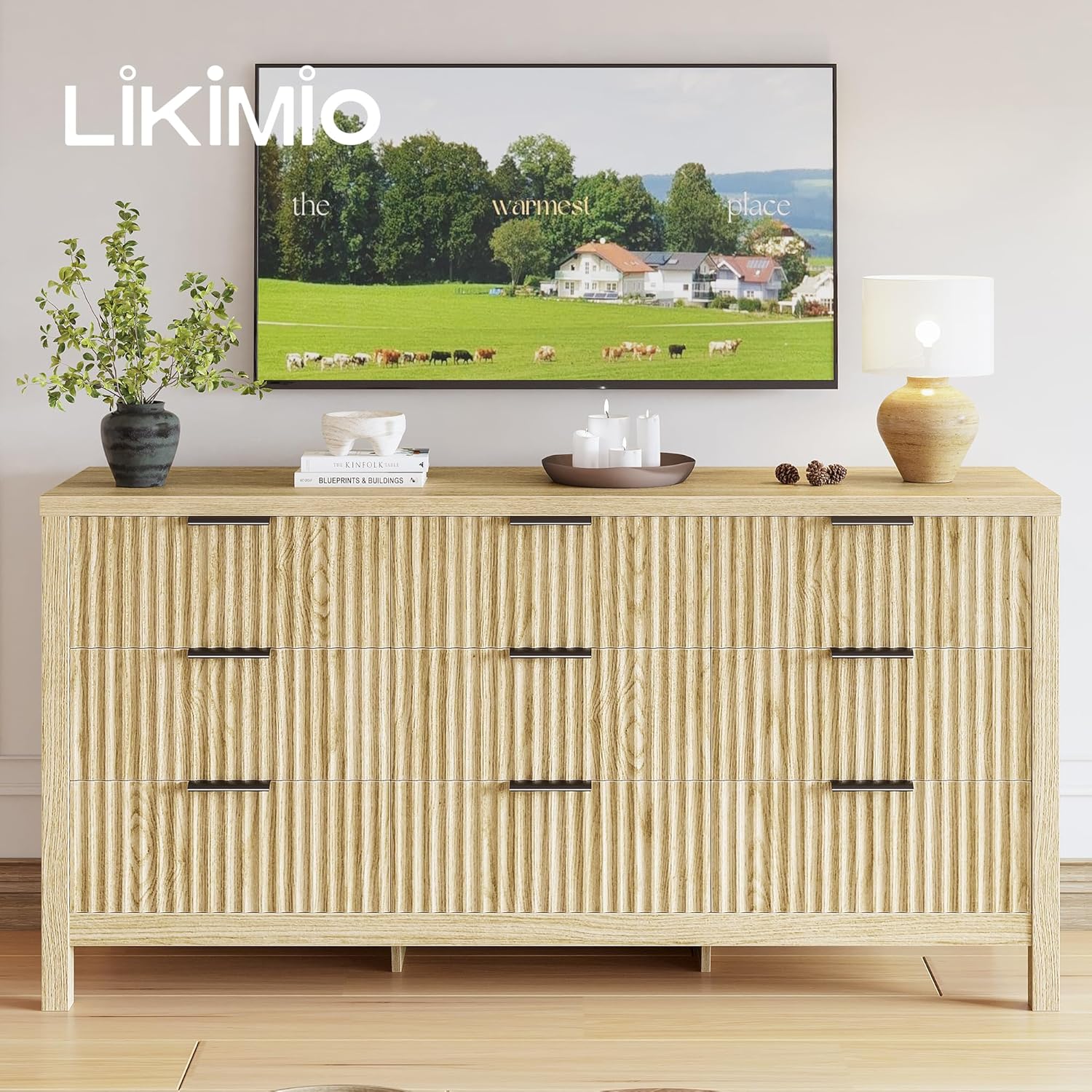 LIKIMIO 9-Drawer Wooden Drawer Dresser (59”)