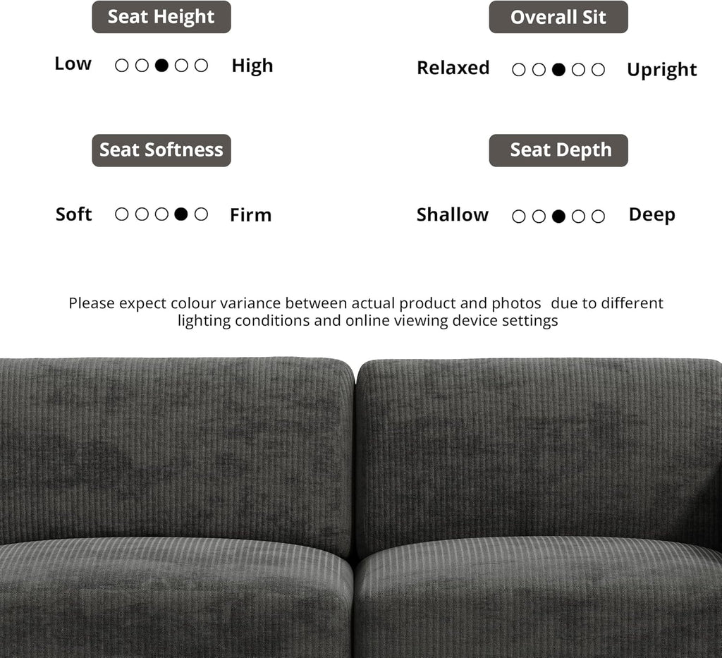 LIKIMIO L-shaped Corduroy Modular Sofa（91.1“）