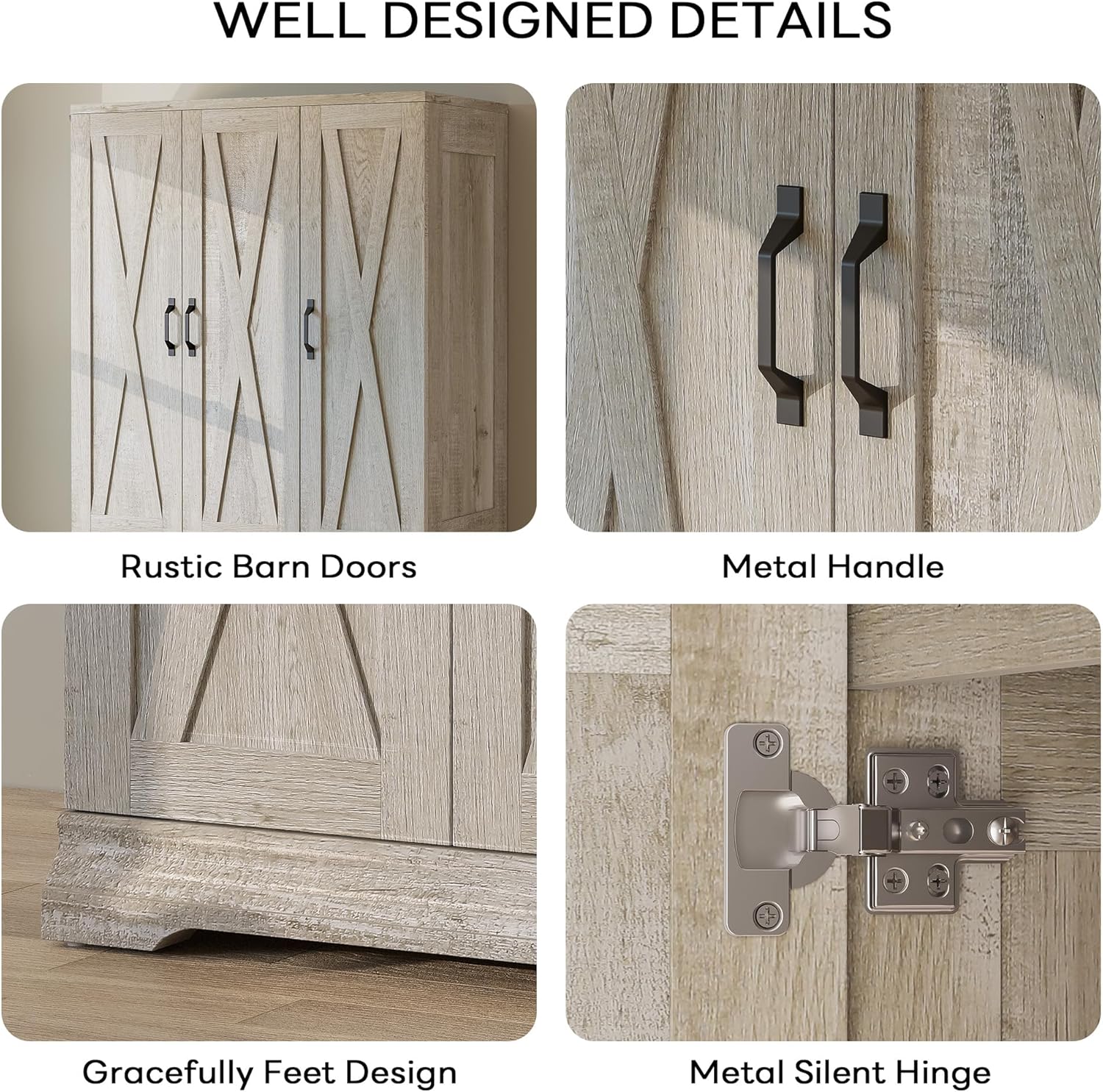 LIKIMIO X-Shaped Barn Door Closet（38”）