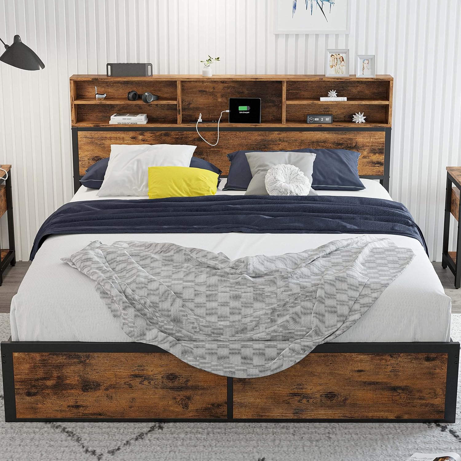 LIKIMIO Bookshelf Bed Frame