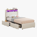 LIKIMIO Single Bed Frame with Storage