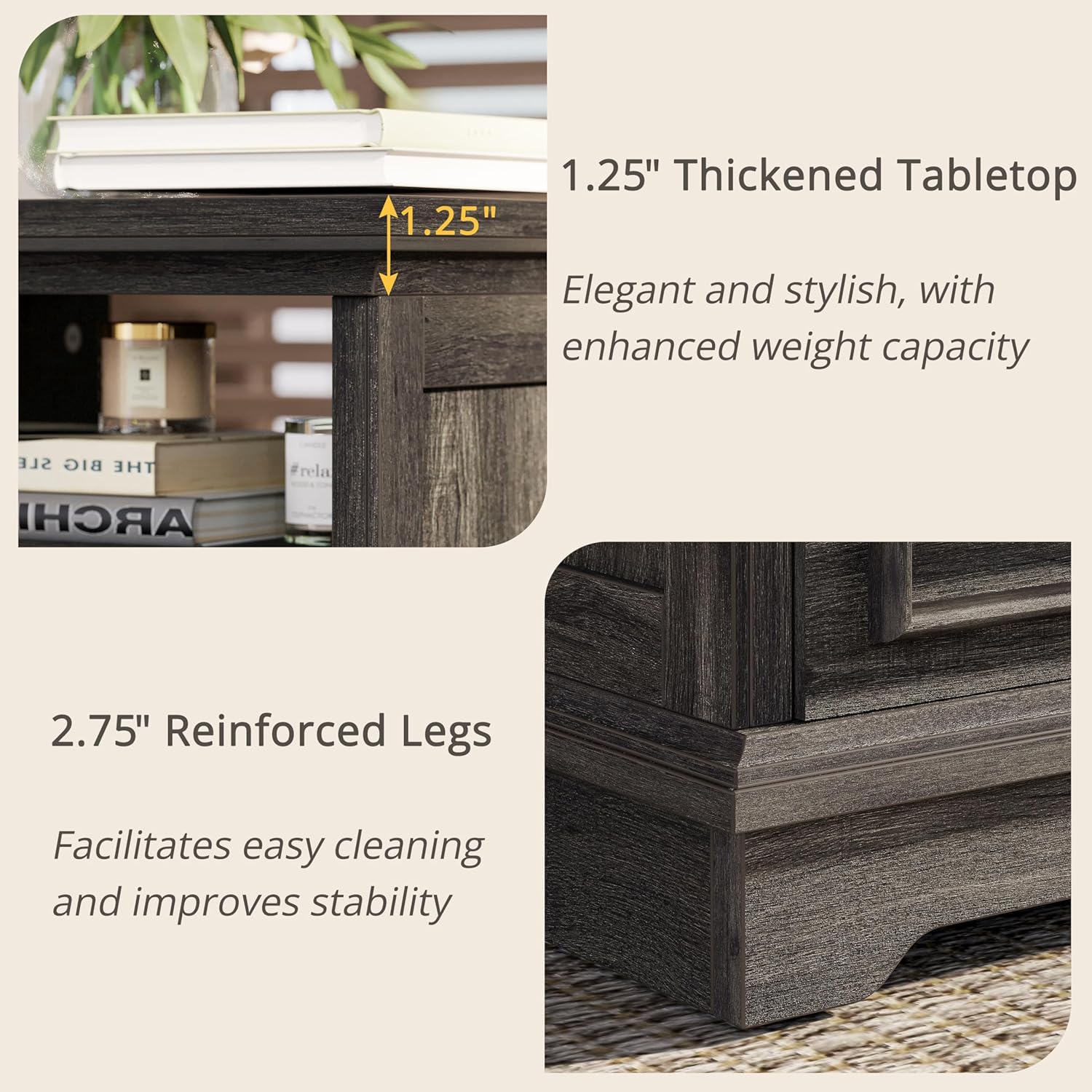 LIKIMIO Rustic Wood Nightstand