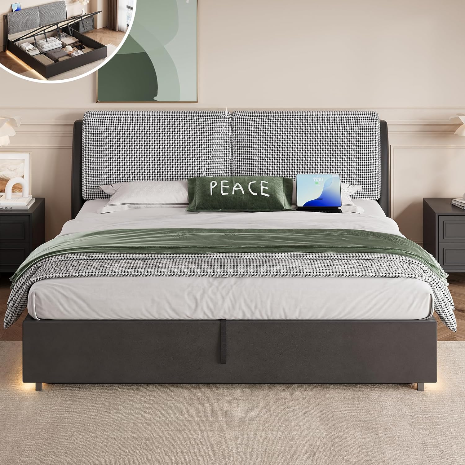 LIKIMIO Lift Up Storage Bed