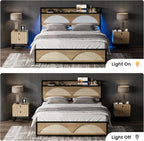 LIKIMIO Modern Architectural Design with Rattan Textures Bed Frame