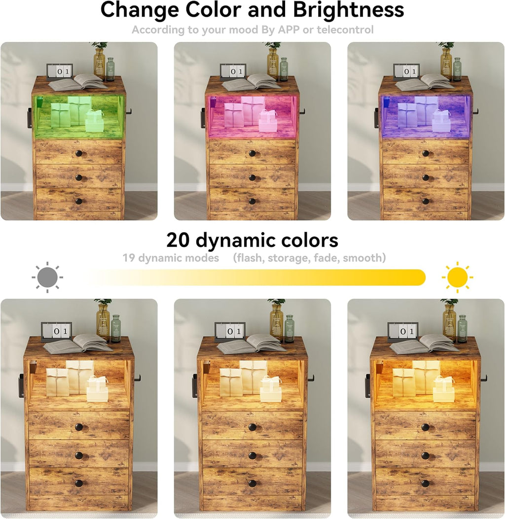 LIKIMIO Retro LED Nightstand
