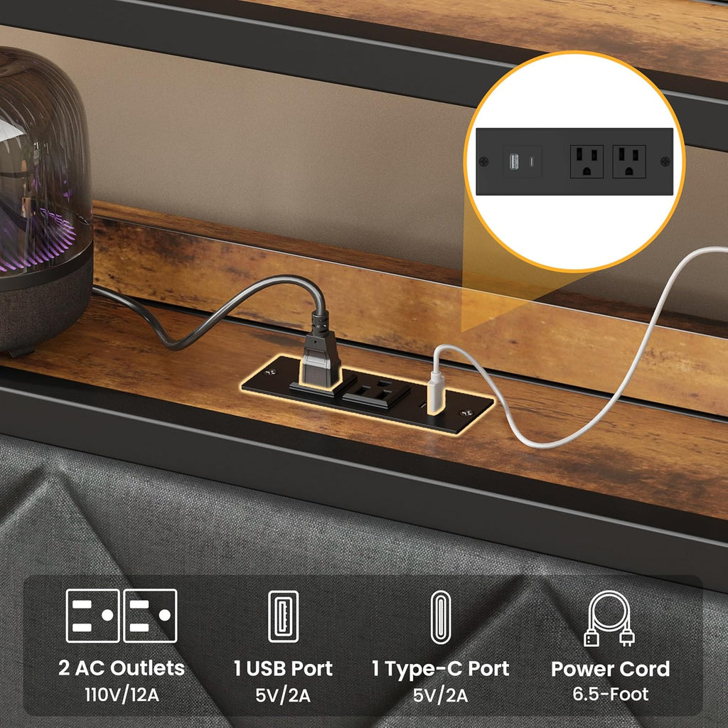 LIKIMIO Twin Daybed with Trundle, 700lbs Capacity, LED Lights & Charging Station, Black