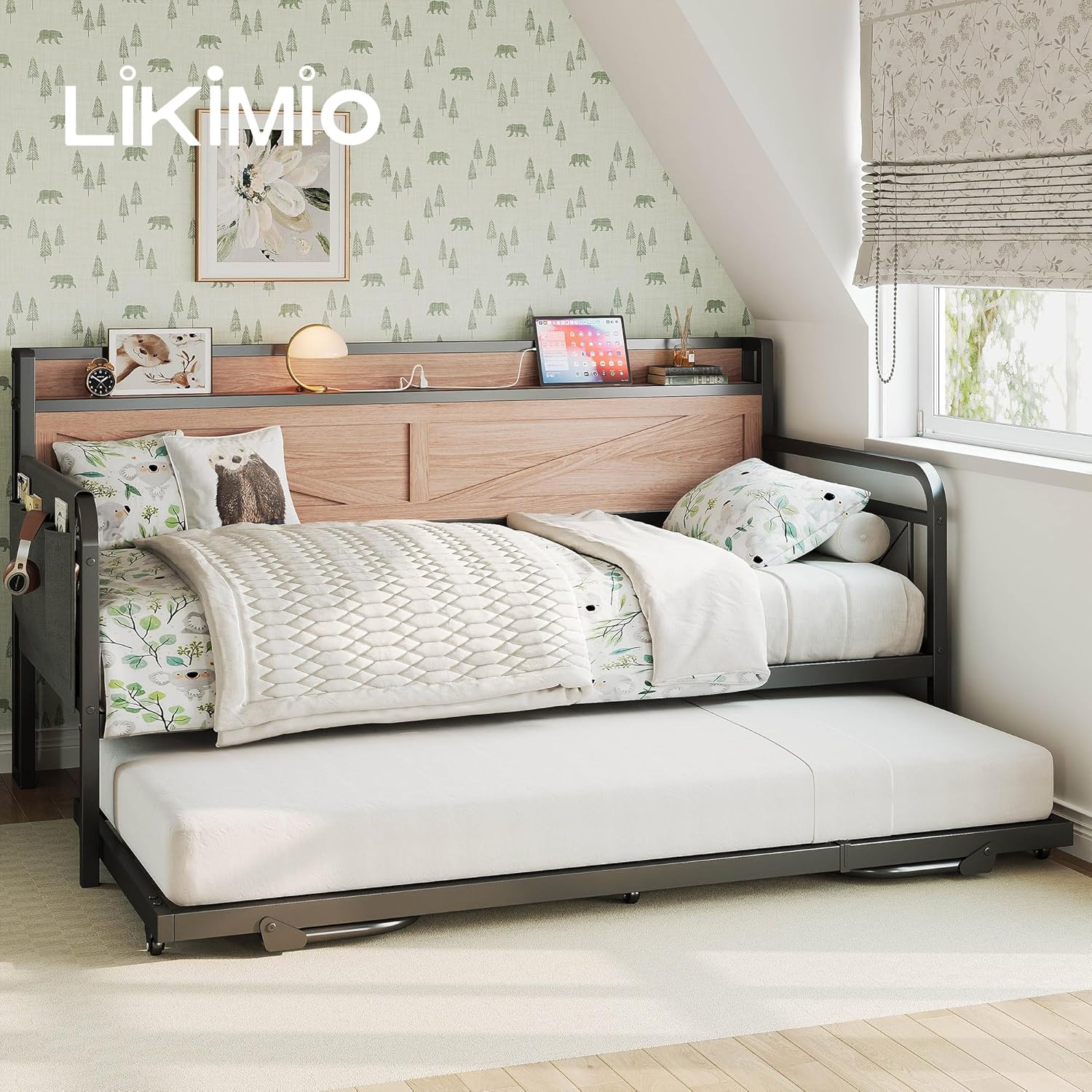 LIKIMIO Trundle Sofa Bed Frame