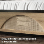 LIKIMIO Modern Architectural Design with Rattan Textures Bed Frame