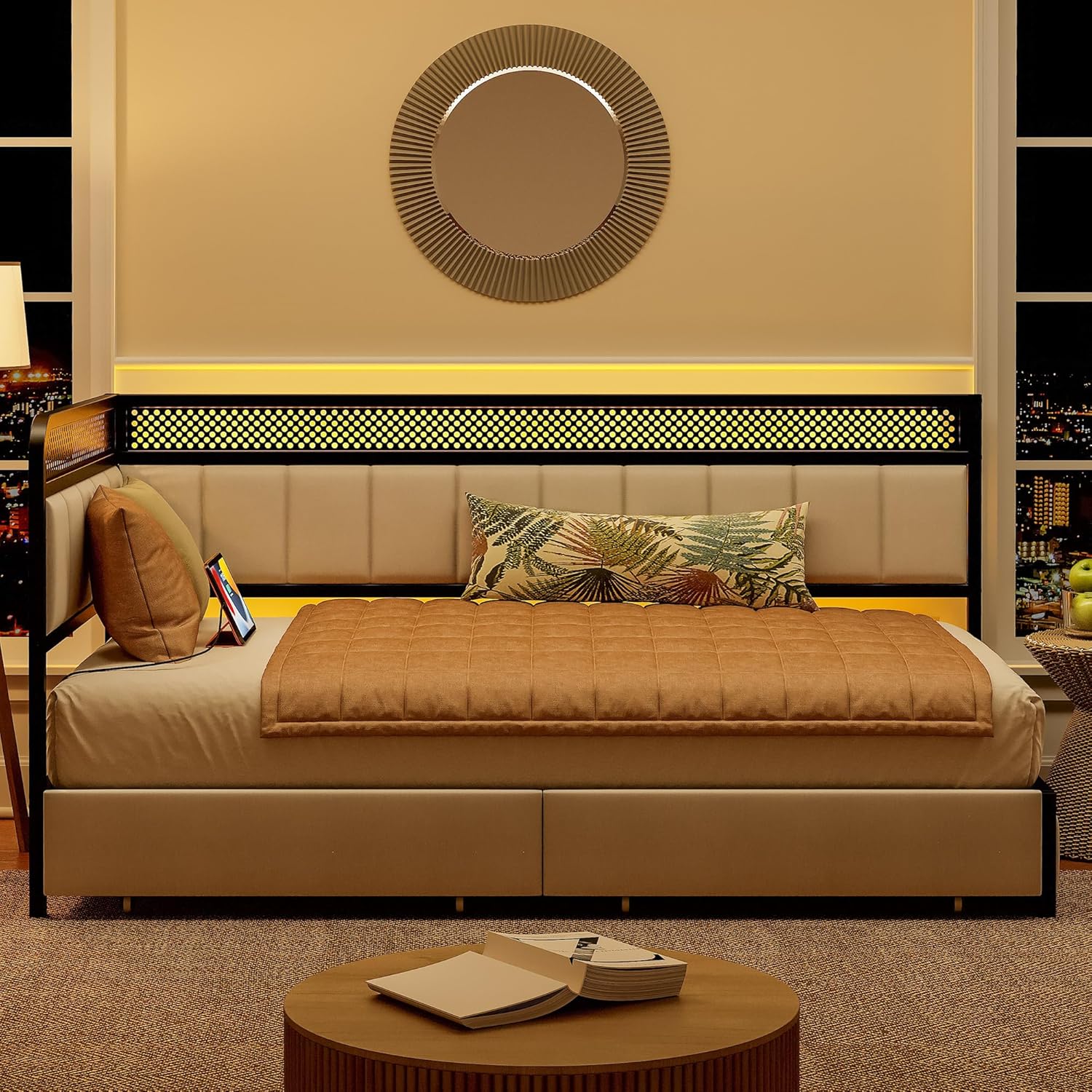 LIKIMIO Leather Corner Bed