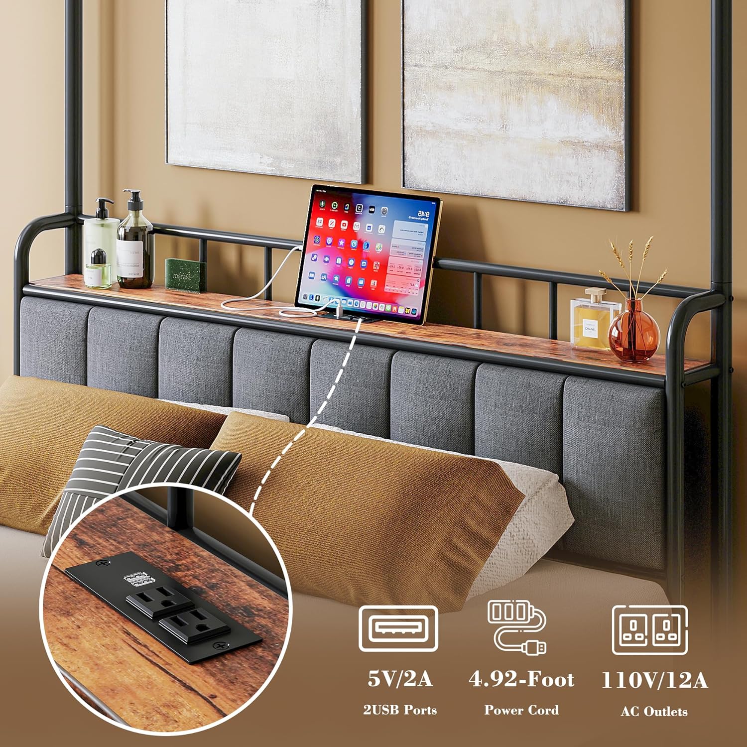 LIKIMIO Canopy Bed Frame