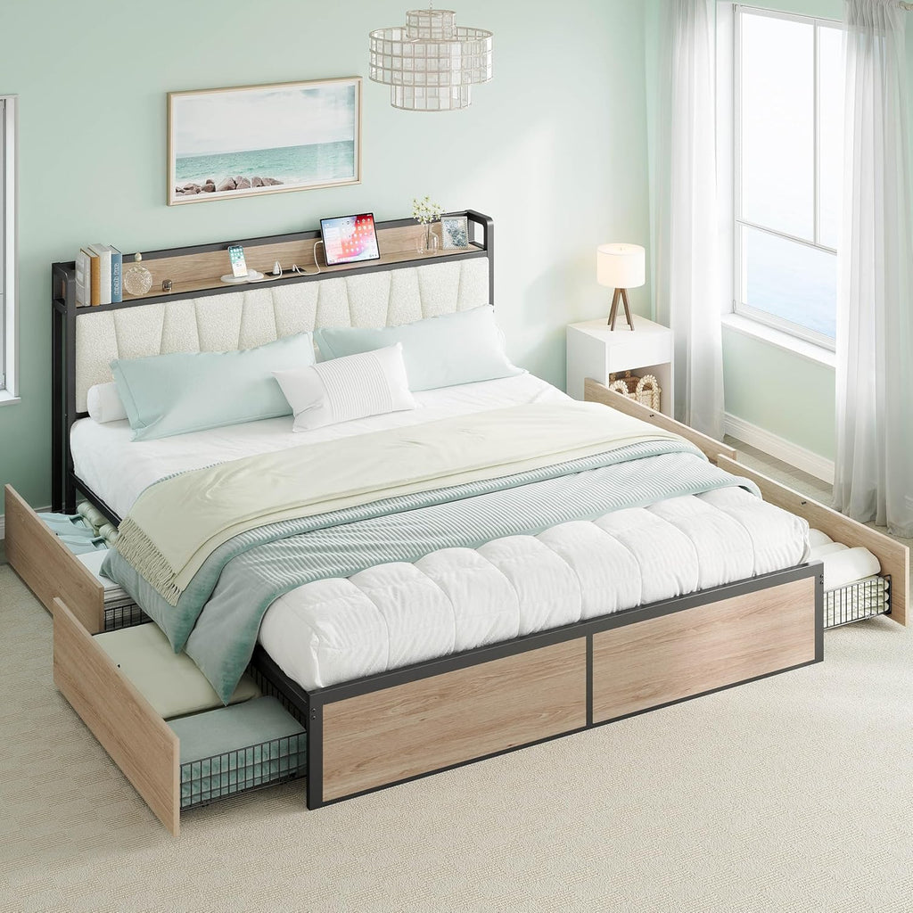 LIKIMIO Storage & Charging Board Bed Frame
