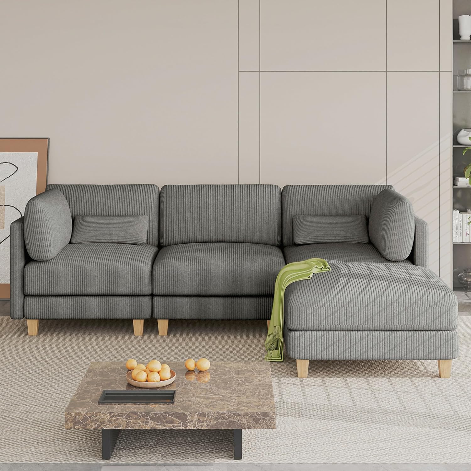 LIKIMIO 91.1" L-Shaped Sectional Sofa