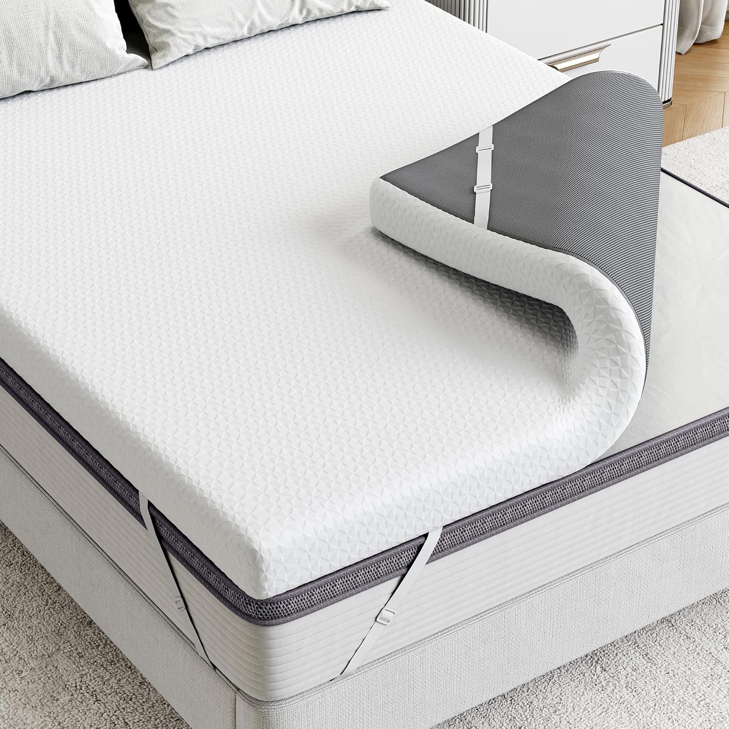 LIKIMIO Cooling Gel Memory Mattress Topper (CertiPUR-US Certified)
