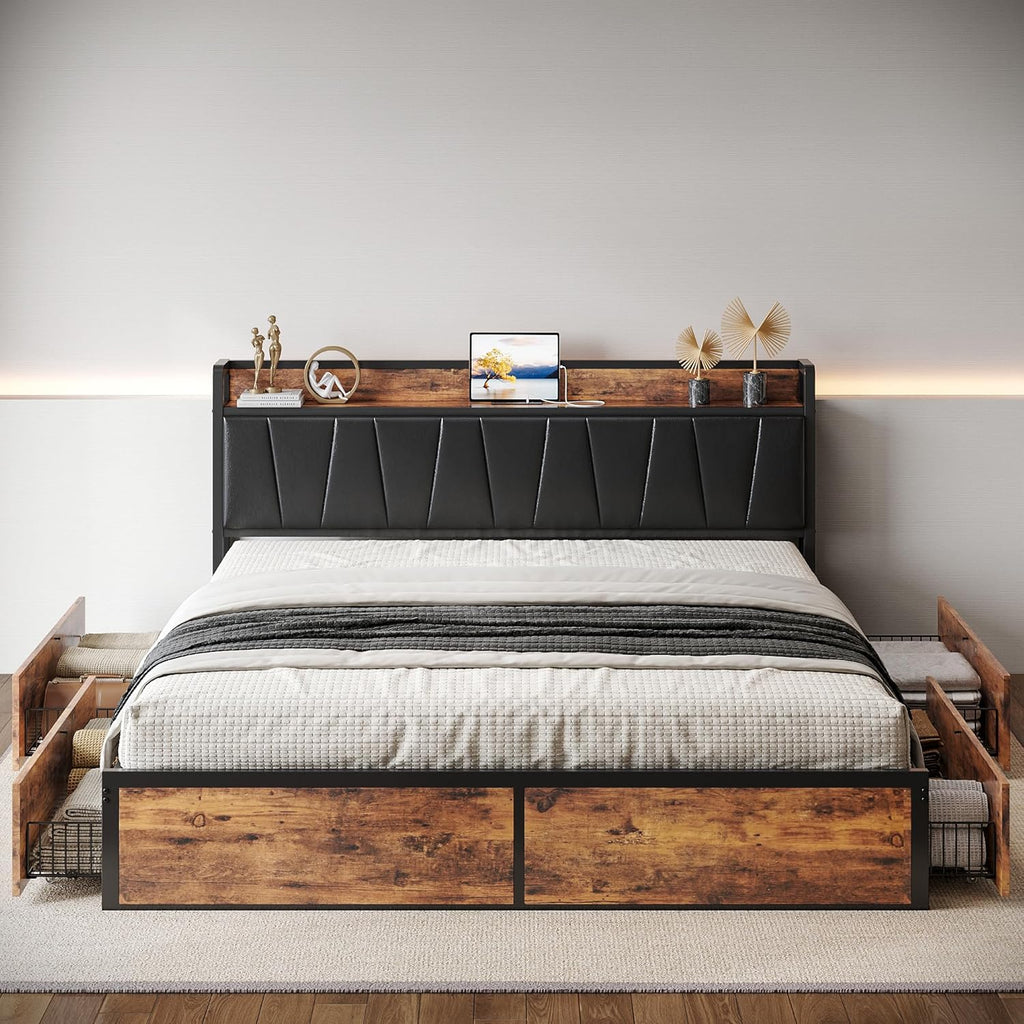 LIKIMIO Storage & Charging Board Bed Frame