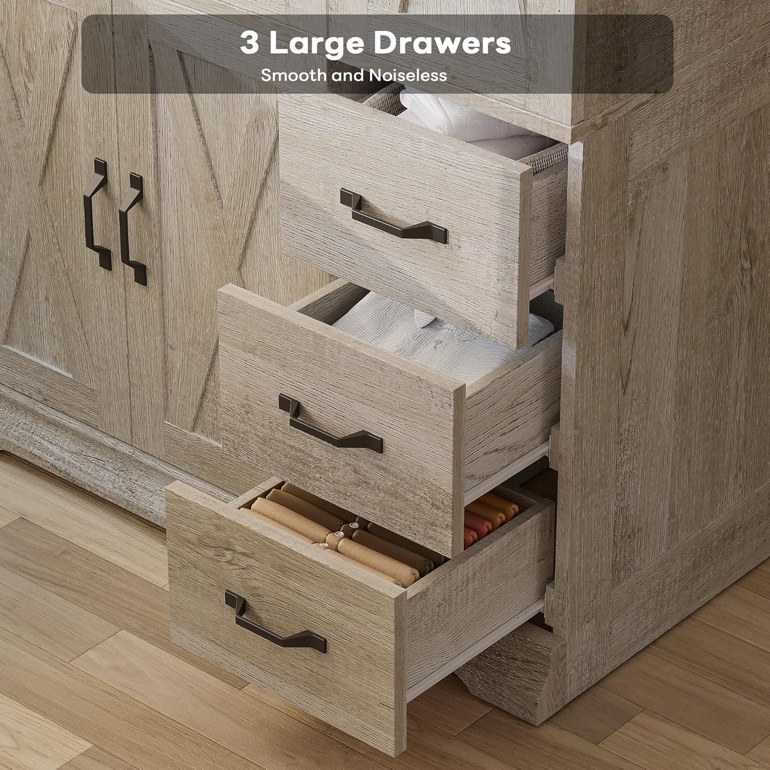 LIKIMIO X-Shaped Barn Door Closet（38”）