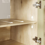 LIKIMIO 36 Inch Bathroom Vanity with Sink, Arched Glass Door Storage with Adjustable Shelf, 36" Single Sink Vanity